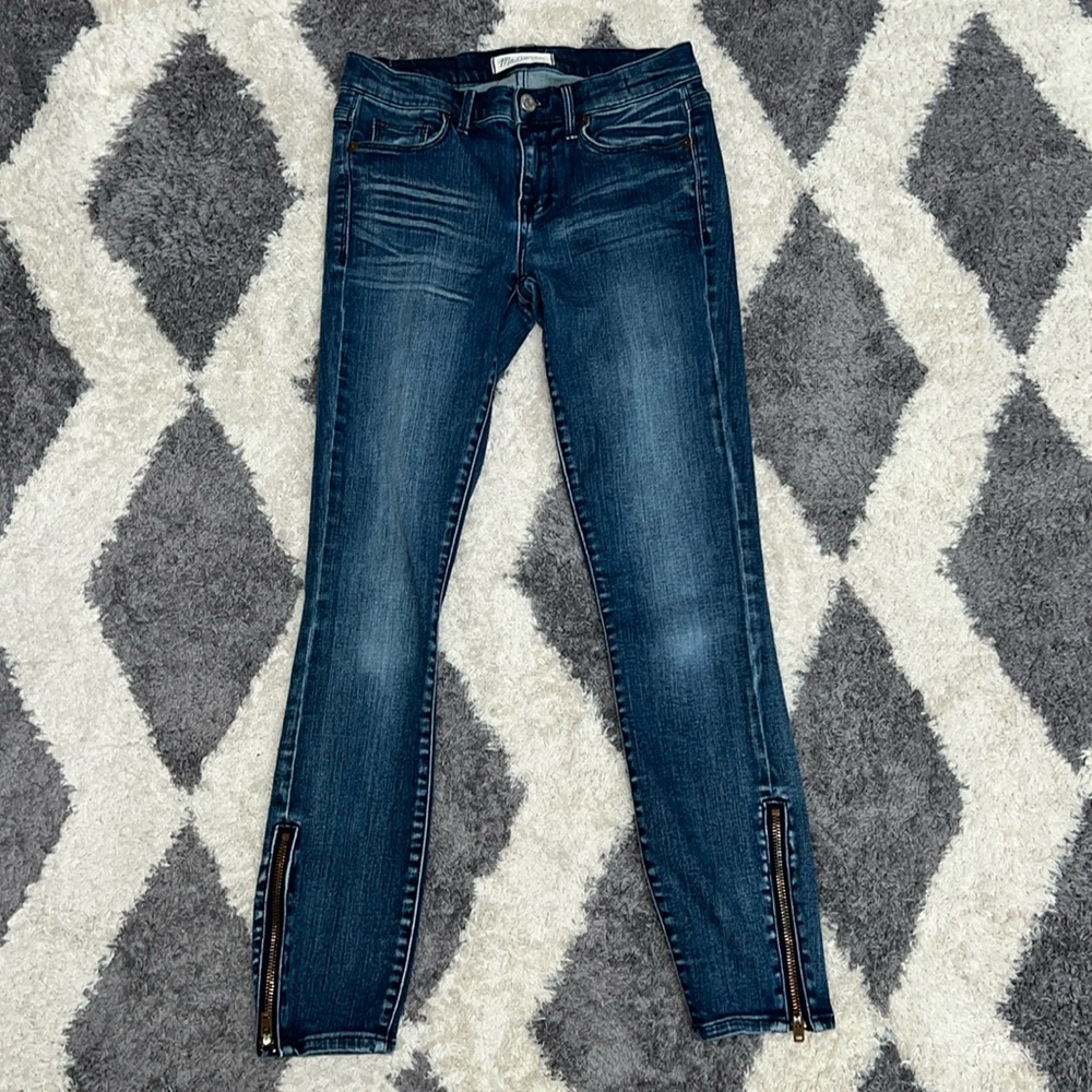 Madewell skinny jeans with ankle zipper size 24